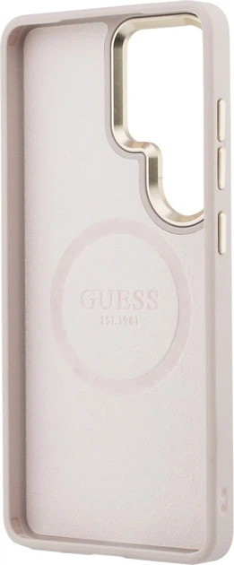 Чохол Guess Saffiano Peony Embossed Ring MagSafe для Samsung Galaxy S26 Ultra Pink (GUHMS26LPSAMSECP) - зображення 7