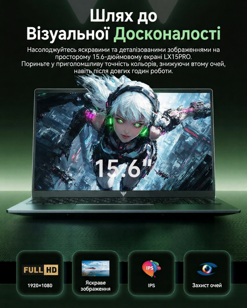 Ноутбук 15.6'' ACEMAGIC LX15 PRO Ryzen 5 7430U RAM 16GB SSD 512GB Windows 11 (UKR) - изображение 3