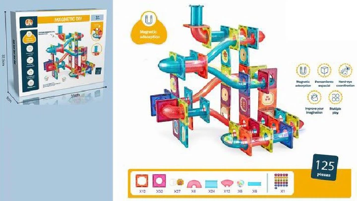 Магнітний конструктор MalPlay 3D світиться 125 елементів 112081 (5901924240464) - зображення 2