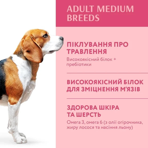 Optimeal для собак 4 кг середніх порід від 10 до 25 кг з індичкою сухий корм - изображение 4
