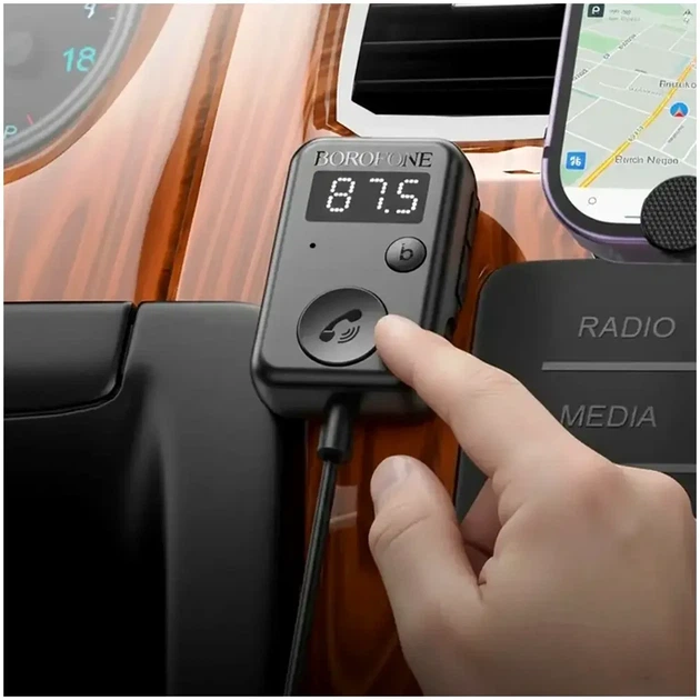 FM модулятор Bluetooth 5.3 с AUX и поддержкой microSD Borofone BC49 черный - изображение 2