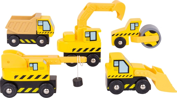 Ігровий набір Bigjigs Toys Будівельні машини дерев'яні 5 шт 2999567 (691621090657) - зображення 2