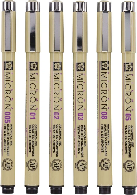 Zestaw linerów Sakura Pigma Micron 01 6 szt (8712079421748) - obraz 2