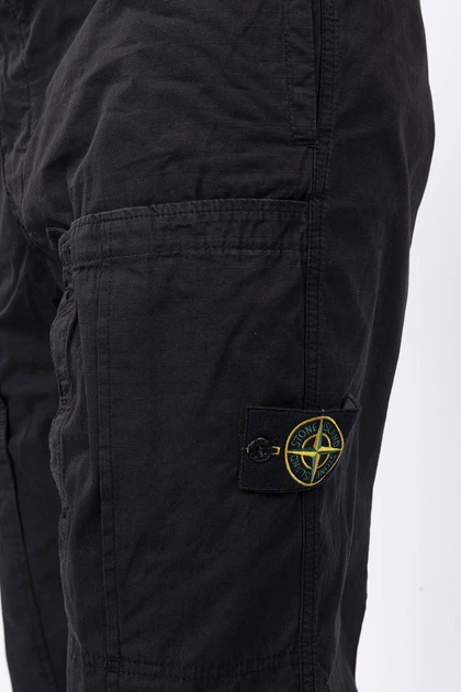 Штани Stone Island Mercerised Organic Cotton Ripstop Cargo Pants Black L1S153100007-S0298 V0029 - изображение 5