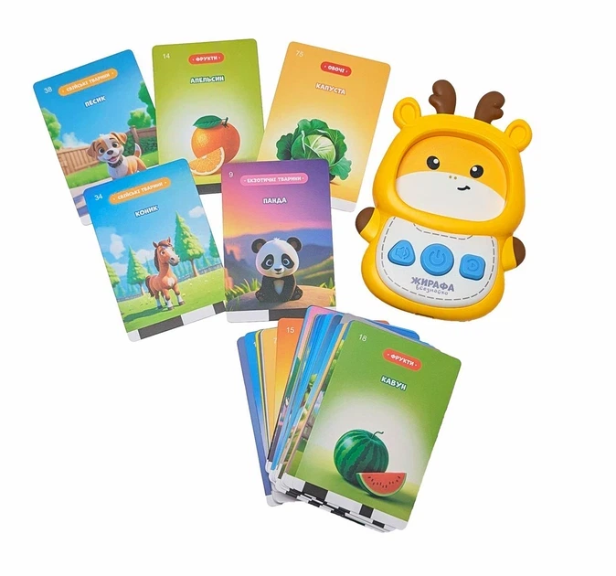 Картрідер "Жирафа Всезнайко" 30317 "WToys", УКР. МОВА, 122 картки, 244 зображення - изображение 2
