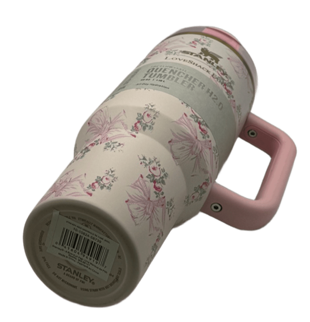 Термос термокружка Stanley Quencher H2.0 Tumbler из нержавеющей стали 1,18 л Vintage Pink Bow KT6007858 - изображение 6