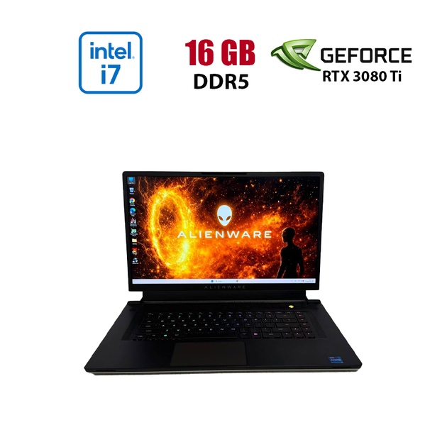 Ігровий ноутбук Dell Alienware x17 R2 / 17.3" (1920x1080) IPS / Intel Core i7-12700H (14 (20) ядер по 3.5 - 4.7 GHz) / 16 GB DDR5 / 512 GB SSD / nVidia GeForce RTX 3080 Ti, 16 GB GDDR6, 256-bit / WebCam б/в - Фото 1 Ігровий ноутбук Dell Alienware x17 R2 / 17.3" (1920x1080) IPS / Intel Core i7-12700H (14 (20) ядер по 3.5 - 4.7 GHz) / 16 GB DDR5 / 512 GB SSD / nVidia GeForce RTX 3080 Ti, 16 GB GDDR6, 256-bit / WebCam б/в - зображення 1