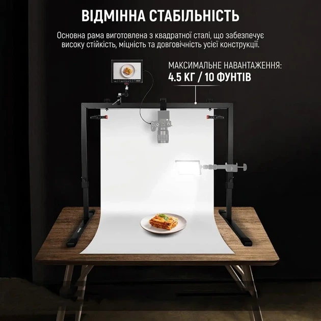 Стойка для настольной съемки с верхним креплением камеры Neewer ST100 / 100 x 92.5 см / Черный - Б/У - изображение 4