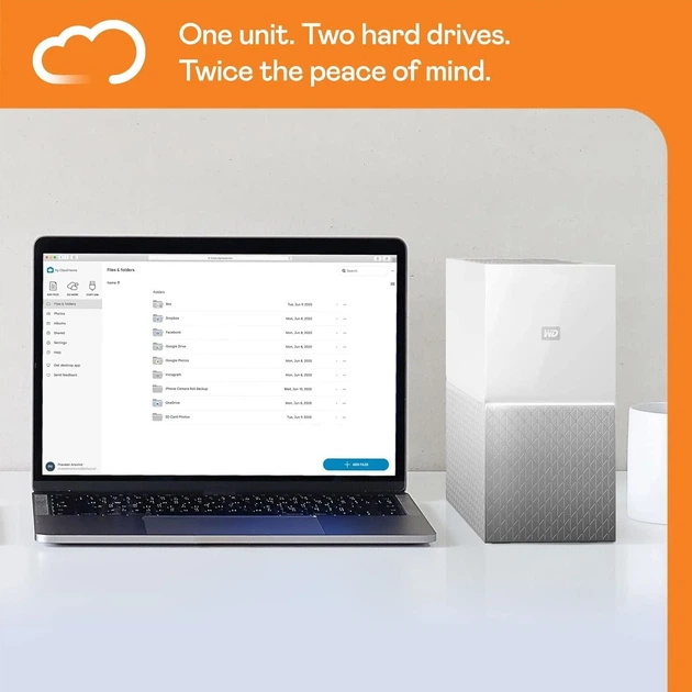 Мережеве сховище Western Digital My Cloud Home Duo 12TB WDBMUT0120JWT-EESN Сріблясте Б/В - зображення 4