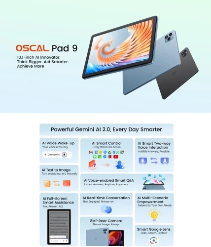 Планшет 10.1" Oscal Pad 9 4G 4/128GB, Mountain Peak Blue - зображення 5
