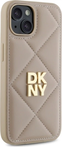 Etui plecki DKNY Quilted Stack Logo do Apple iPhone 14 Beige (DKHCP14SPQDSLE) - obraz 4