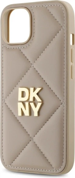 Etui plecki DKNY Quilted Stack Logo do Apple iPhone 14 Beige (DKHCP14SPQDSLE) - obraz 6