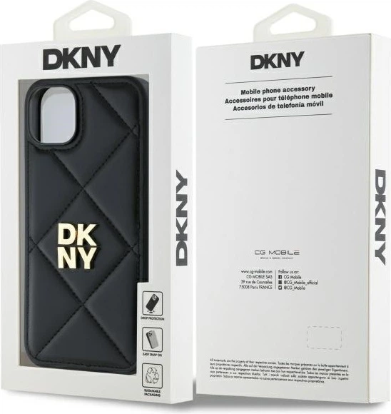 Панель DKNY Quilted Stack Logo для Apple iPhone 15 Plus Black (DKHCP15MPQDSLK) - зображення 8