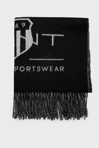 Чоловічий чорний шарф TONAL ARCHIVE WOVEN SCARF Gant OS 9920207 - Фото 2 Чоловічий чорний шарф TONAL ARCHIVE WOVEN SCARF Gant OS 9920207 - зображення 2