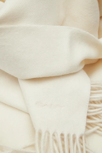 Жіночий білий шерстяний шарф WOOL WOVEN SCARF Gant OS 4920203 - зображення 4