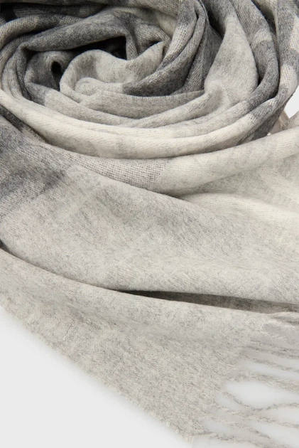 Жіночий сірий шарф з візерунком MONOGRAM WOOL SCARF Gant OS 4920256 - Фото 3 Жіночий сірий шарф з візерунком MONOGRAM WOOL SCARF Gant OS 4920256 - зображення 3