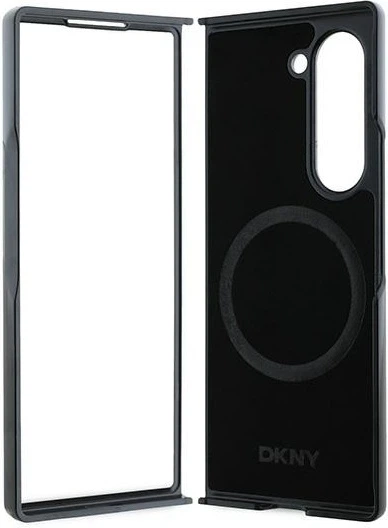 Панель DKNY Plain Leather Metal Stack Logo MagSafe для Samsung Galaxy Z Fold 6 Black (DKHMZFD6PSMCSLK) - зображення 6