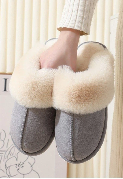 Slippers Женские домашние тапочки с мехом — тёплые, мягкие, закрытые тапочки для дома 36–37, серые KT8003841 - изображение 3