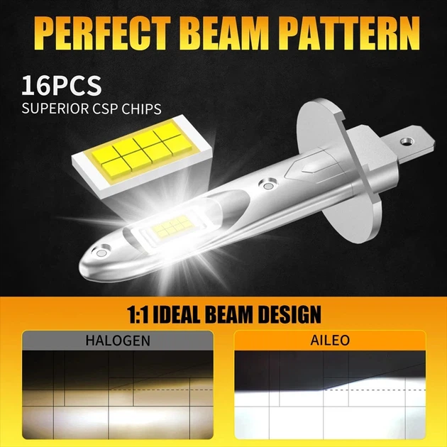 LED-лампы H1 80W 6500K для авто – мощный белый свет и надежная работа - изображение 4