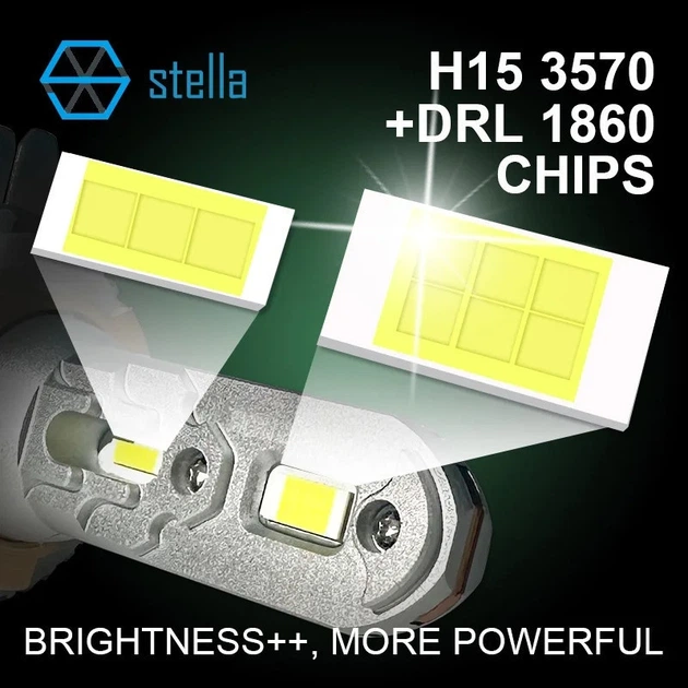 Универсальные LED лампы H15 100W 12000Lm с охлаждением и защитой IP68 для авто - изображение 7