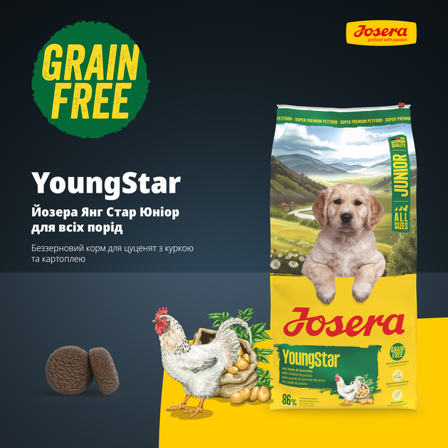 JOSERA YoungStar 12,5 кг - Беззерновий корм для цуценят - Фото 3 JOSERA YoungStar 12,5 кг - Беззерновий корм для цуценят - изображение 3
