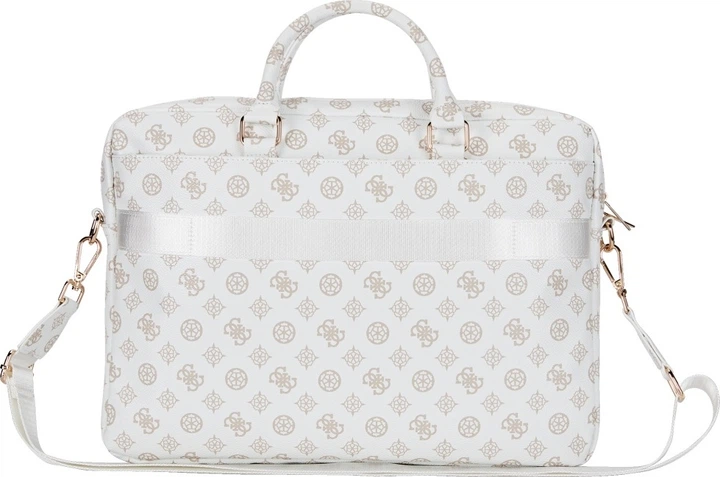 Torba na laptopa Guess 4G Peony Front Pocket Zipper Triangle Logo 16" White (GUCB16PGPOSGNH) - obraz 2