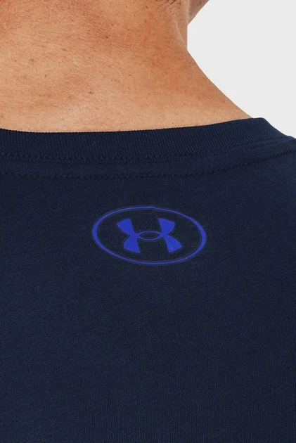 Чоловіча темно-синя футболка UA TEAM ISSUE WORDMARK SS Under Armour S 1329582-408 - изображение 4