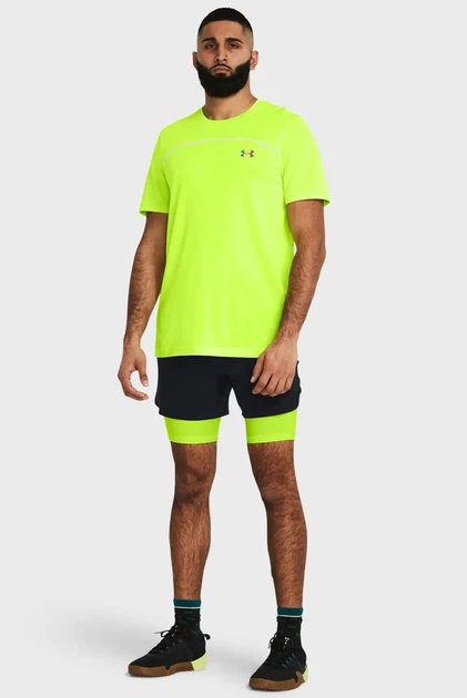 Чоловіча жовта футболка UA Rush Seamless Wordmark SS Under Armour S 1382799-731 - изображение 3