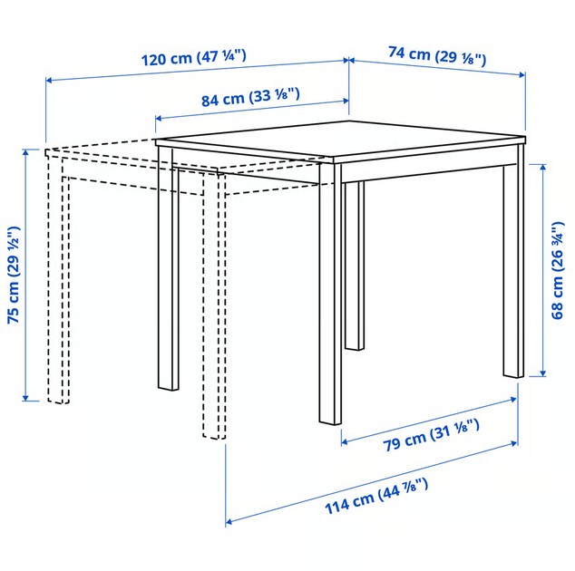 Раскладной стол VIHALS 84/120x74 cm IKEA 905.690.97 - изображение 5