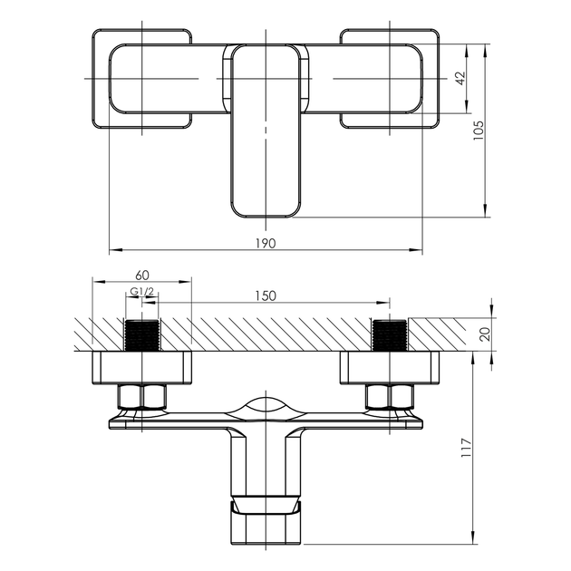 Смеситель для душа с гарнитуром IMPRESE SLANICE f03312401SA, хром - Фото 2 Смеситель для душа с гарнитуром IMPRESE SLANICE f03312401SA, хром - изображение 2