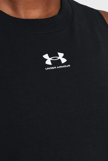 Майка жіноча чорна Campus Muscle Tank Under Armour MD 1383659-001 - Фото 4 Майка жіноча чорна Campus Muscle Tank Under Armour MD 1383659-001 - зображення 4