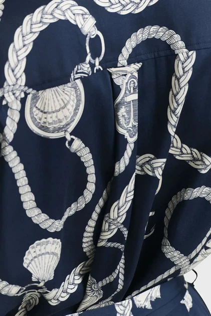 Жіноча темно-синя сукня з візерунком REL SAILING PRINT SHIRT DRESS Gant 36 4503388 - изображение 5