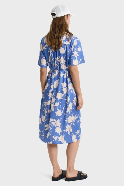 Жіноча синя сукня з візерунком REL FLORAL PRINT SS DRESS Gant 36 4503407 - изображение 2