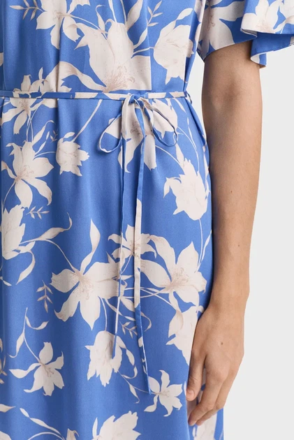 Жіноча синя сукня з візерунком REL FLORAL PRINT SS DRESS Gant 36 4503407 - изображение 5