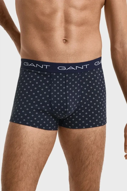 Чоловічі темно-сині боксери (3 шт) MICRO PRINT TRUNK 3 PACK Gant S 902513033 - зображення 4