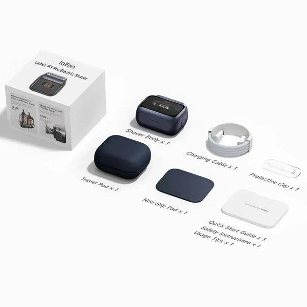 Электробритва Laifen P3 Pro Dark Blue — Двойной линейный двигатель 12000 об/мин, корпус из авиационного алюминия и система ArcBlade - изображение 6
