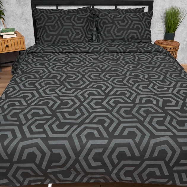 Комплект постельного белья Moon&Star Бязь Gold Люкс Black Style Сімейні 160х220х2 наволочки 4х50х70 (MS-820010393) - изображение 2