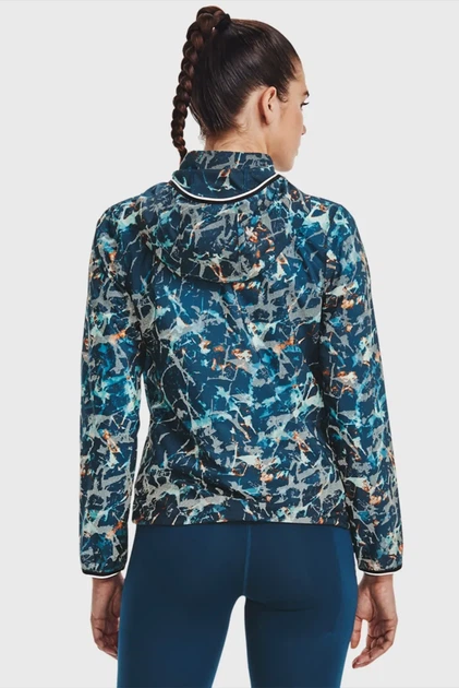 Жіноча синя вітровка з візерунком UA STORM OutRun Cold Jacket Under Armour XS 1373979-437 - Фото 3 Жіноча синя вітровка з візерунком UA STORM OutRun Cold Jacket Under Armour XS 1373979-437 - изображение 3