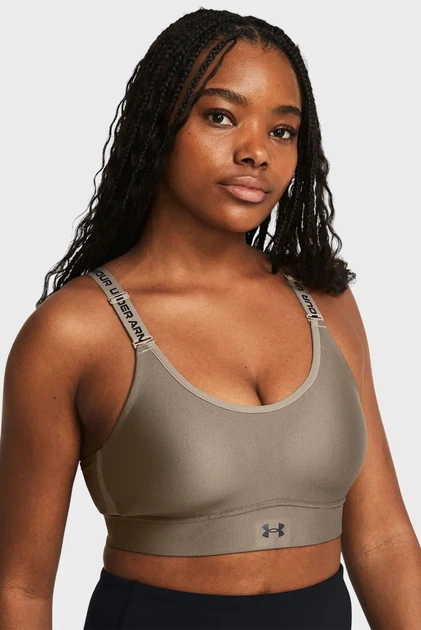 Жіночий коричневий топ UA Infinity Mid 2.0 Bra Under Armour S 1384123-200 - Фото 2 Жіночий коричневий топ UA Infinity Mid 2.0 Bra Under Armour S 1384123-200 - изображение 2
