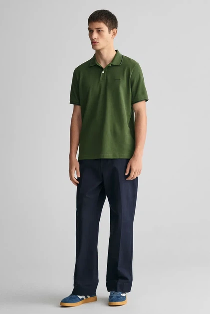 Чоловіче зелене поло TIPPING SS PIQUE POLO Gant XXXL 2062034 - изображение 2