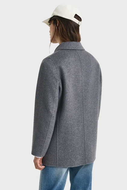 Жіноче сіре вовняне пальто HANDSTITCHED Gant L 4700383 - Фото 3 Жіноче сіре вовняне пальто HANDSTITCHED Gant L 4700383 - изображение 3