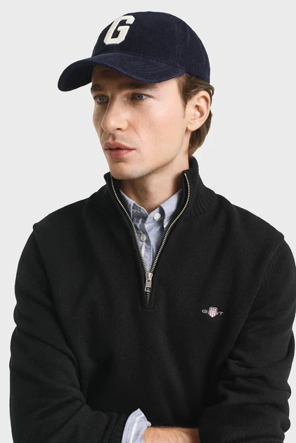 Чоловіча чорна кофта CASUAL COTTON HALF ZIP Gant XL 8030170 - Фото 4 Чоловіча чорна кофта CASUAL COTTON HALF ZIP Gant XL 8030170 - изображение 4