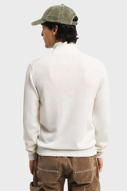 Чоловіча біла вовняна кофта SUPERFINE LAMBSWOOL HALF ZIP Gant XL 87213 - изображение 3