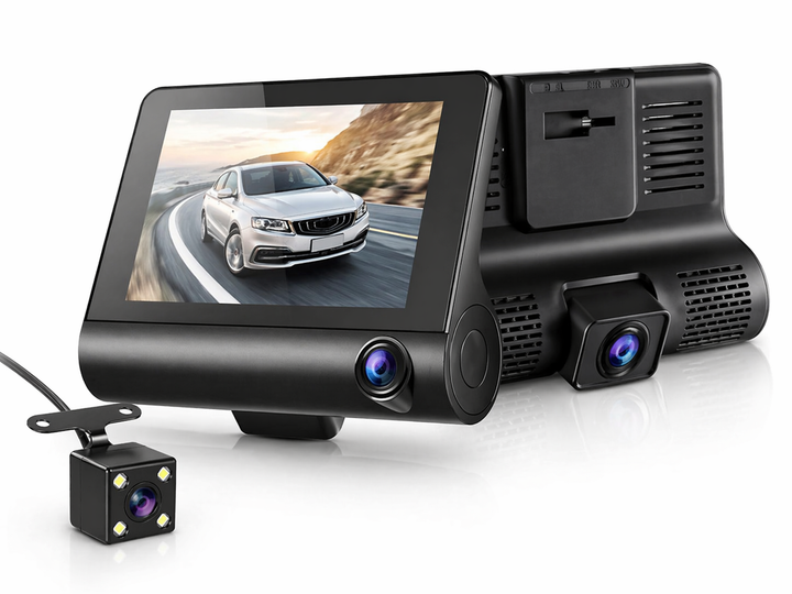 Відеореєстратор G42 з камерою заднього виду, 3 камери, 4" дисплей, Full HD 1080p, нічна зйомка, G-сенсор - зображення 8