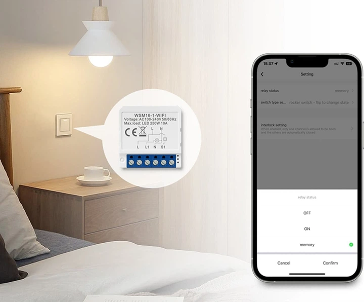 Inteligentny przełącznik Avatto Smart Switch module Wi-Fi (WSM16-W1) - obraz 4