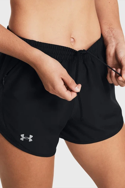 Жіночі чорні шорти UA Fly By 3'' Shorts Under Armour XS 1382438-001 - Фото 4 Жіночі чорні шорти UA Fly By 3'' Shorts Under Armour XS 1382438-001 - изображение 4