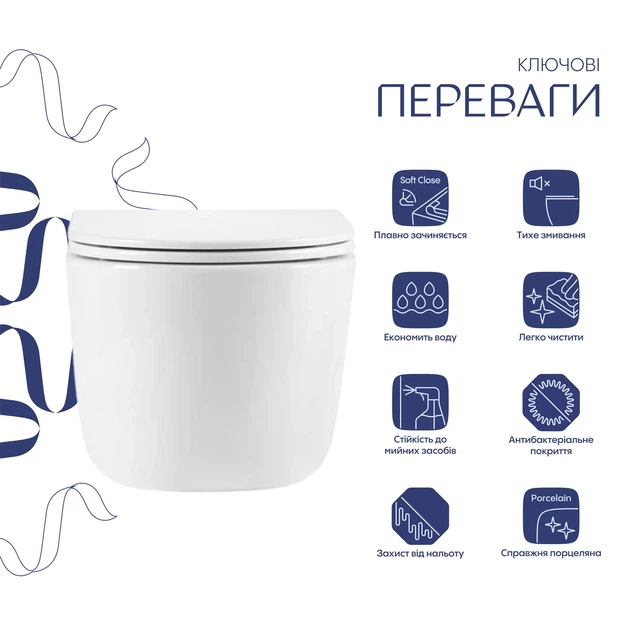 Унитаз подвесной Qtap Taurus безободочный с сиденьем Soft-close QTTAU26W45428 - изображение 3