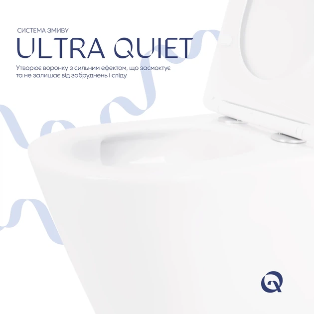 Унітаз підвісний Qtap Swan безободковий Ultra Quiet з сидінням Soft-close QT16335179W - зображення 5