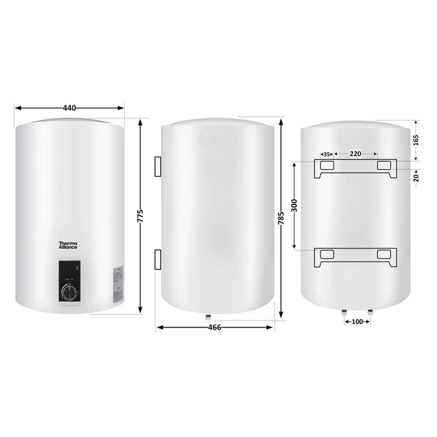 Водонагреватель электрический Thermo Alliance 80 л вертикальный, сухой ТЭН 2,0 кВт D80V20J3(D)K - Фото 2 Водонагреватель электрический Thermo Alliance 80 л вертикальный, сухой ТЭН 2,0 кВт D80V20J3(D)K - изображение 2