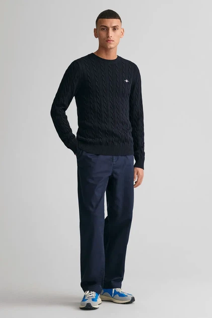 Чоловічий темно-синій джемпер COTTON CABLE C-NECK Gant XXL 8050601 - изображение 2